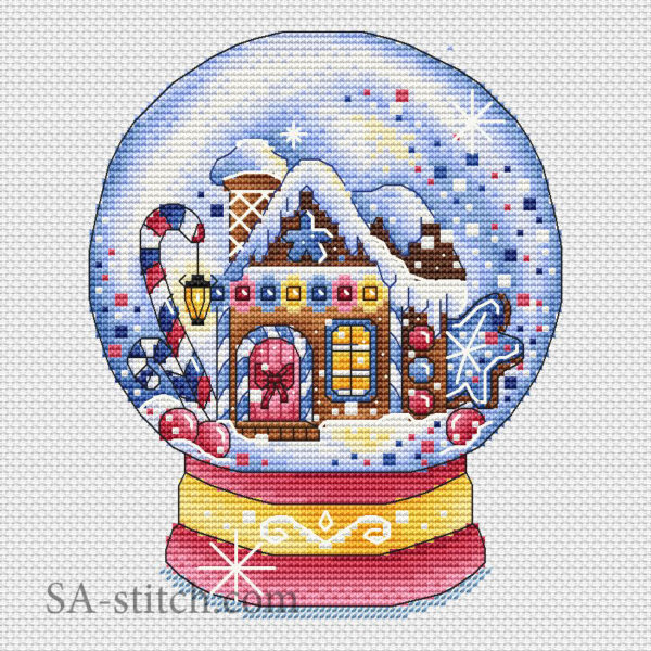 Схема для вышивки "Снежный шар конфетный"